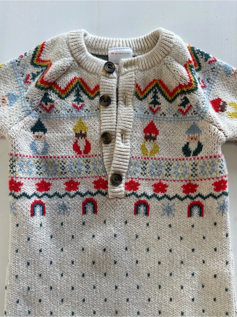 Hanna Andersson Holiday Romper 3-6 Months Combed Cotton